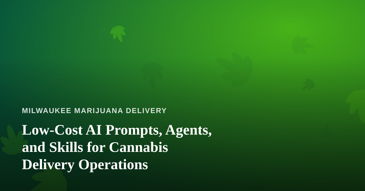 Low-Cost AI Prompts, Agents, and Skills for Cannabis Delivery Operations