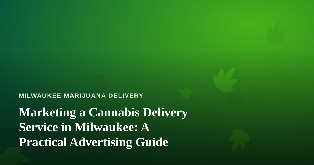 Marketing a Cannabis Delivery Service in Milwaukee: A Practical Advertising Guide