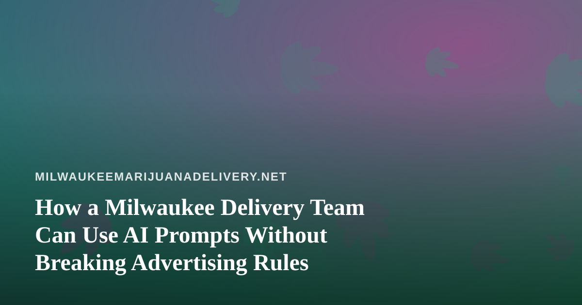 How a Milwaukee Delivery Team Can Use AI Prompts Without Breaking Advertising Rules