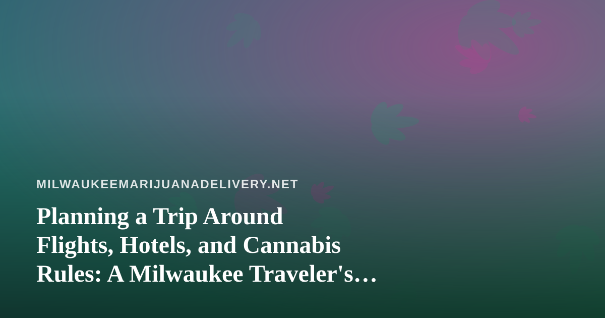 Planning a Trip Around Flights, Hotels, and Cannabis Rules: A Milwaukee Traveler’s Guide