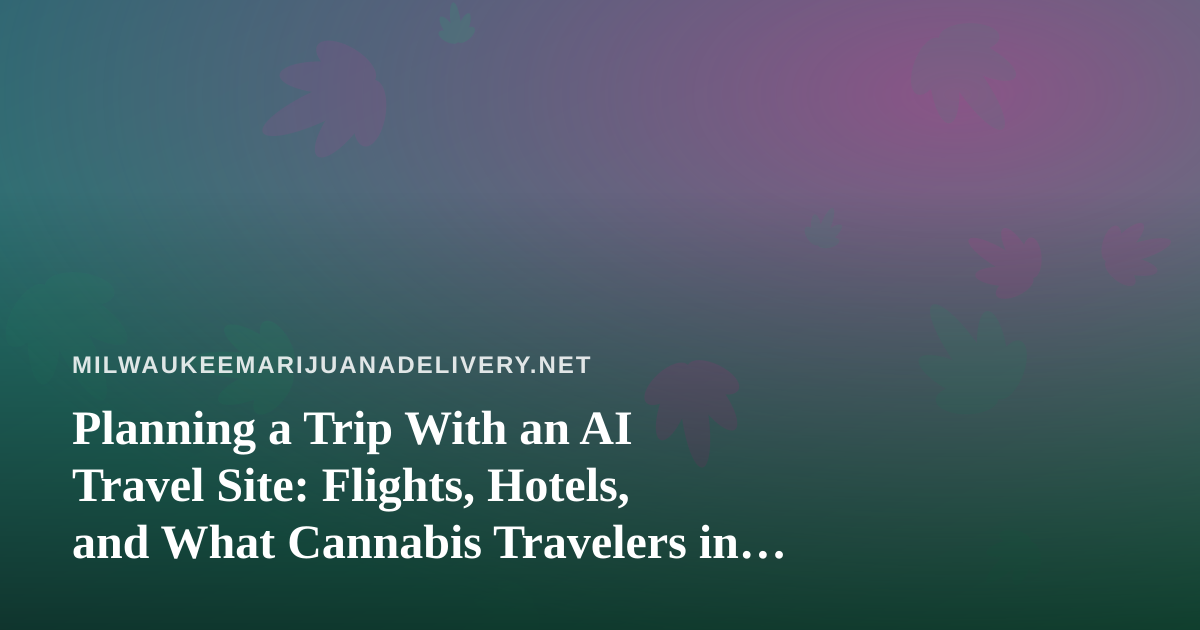 Planning a Trip With an AI Travel Site: Flights, Hotels, and What Cannabis Travelers in Milwaukee Should Know