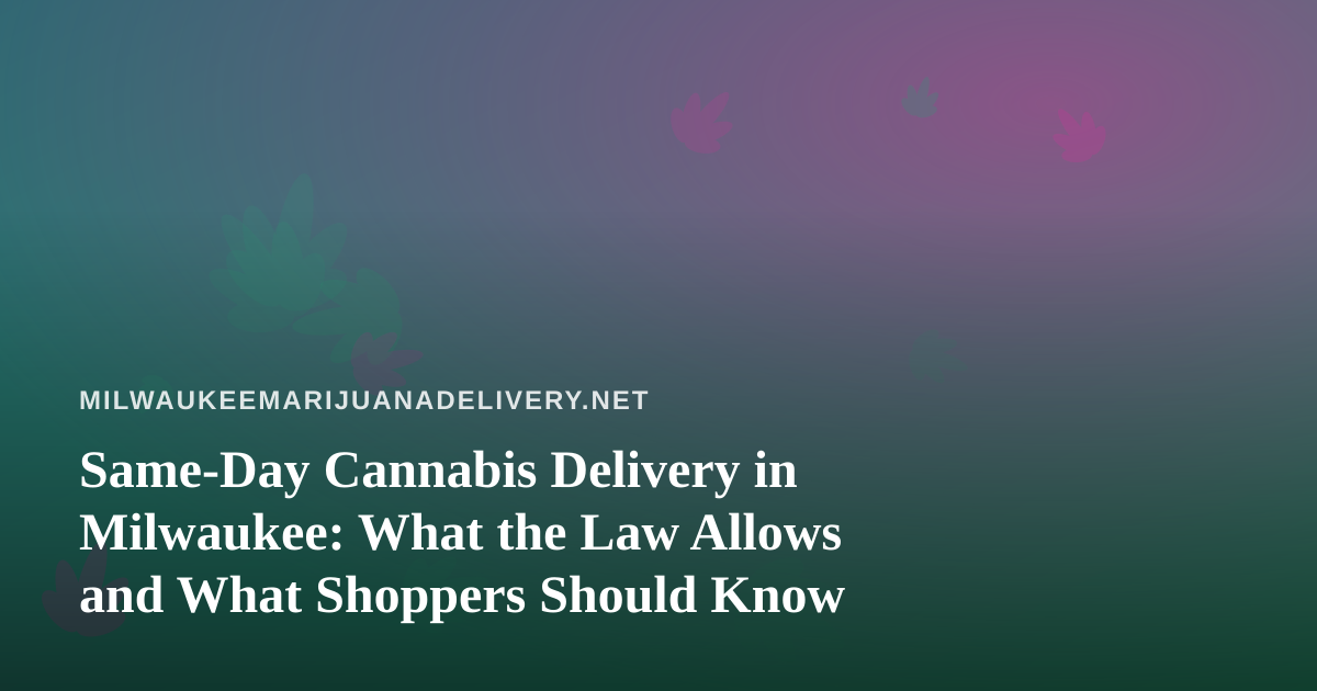Same-Day Cannabis Delivery in Milwaukee: What the Law Allows and What Shoppers Should Know